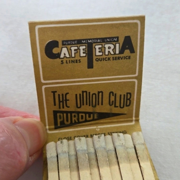 Vintage Santa Matchbook Advertising Purdue Memorial Union Cafeteria Union Club - Picture 10 of 12